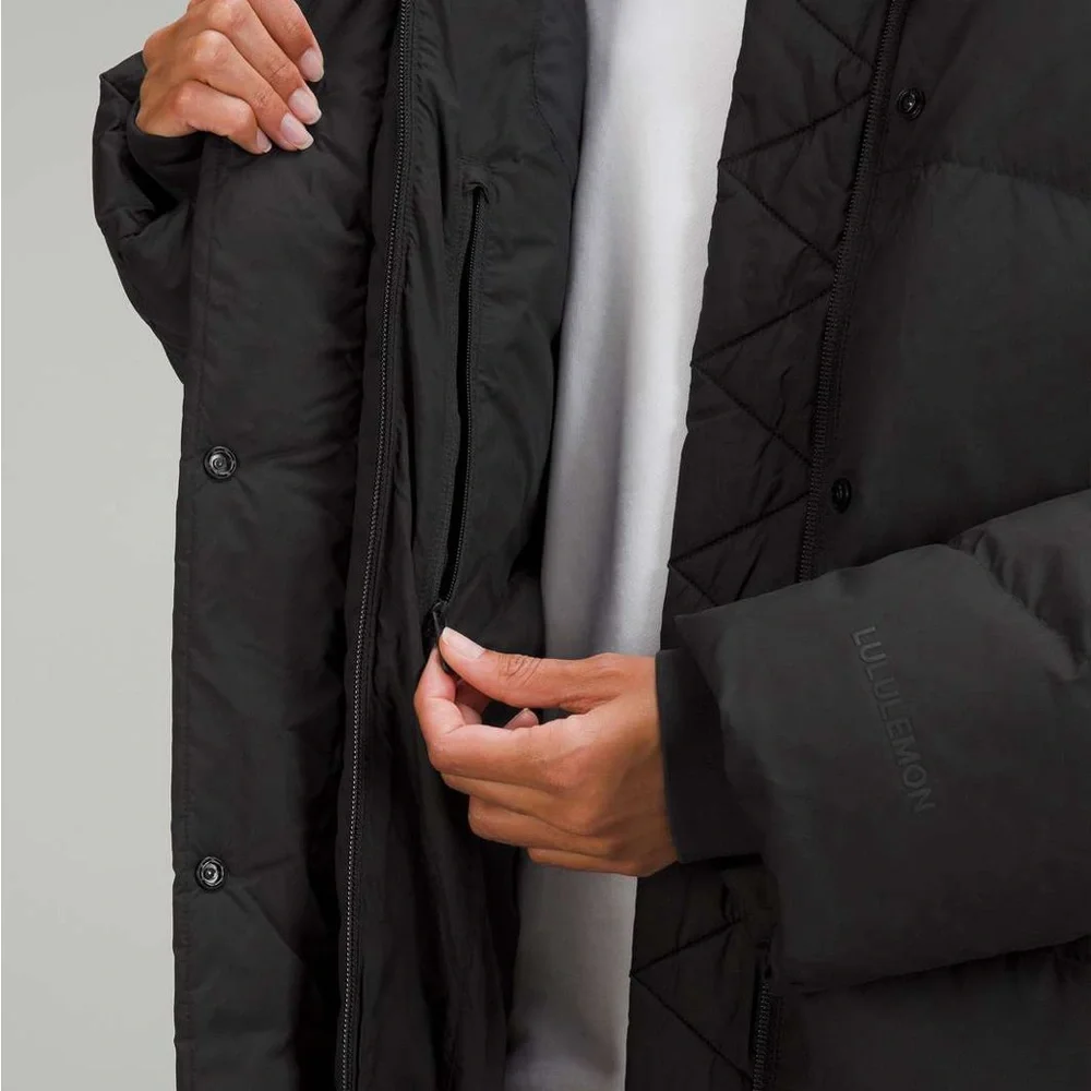 Lululemon Black Long Oversized Down Jacket Size M/L NWT